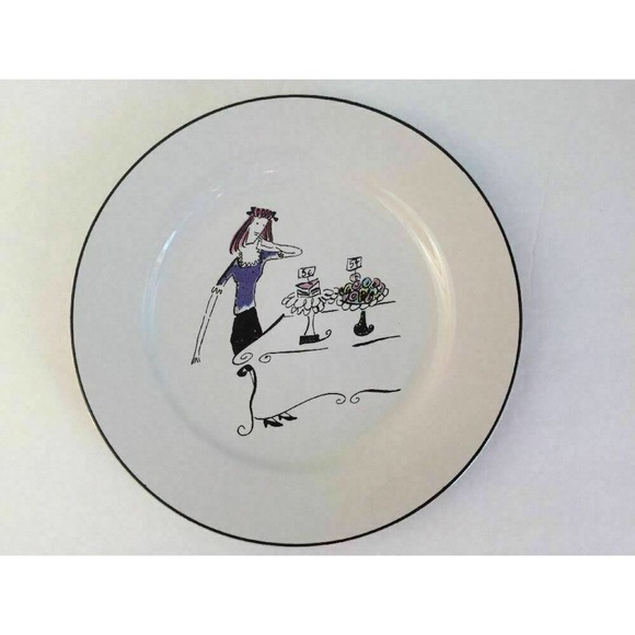 Set of 4 Rosanna Ceramic Salad Plates A Woman's Work is Never Done 8" - Picture 6 of 13